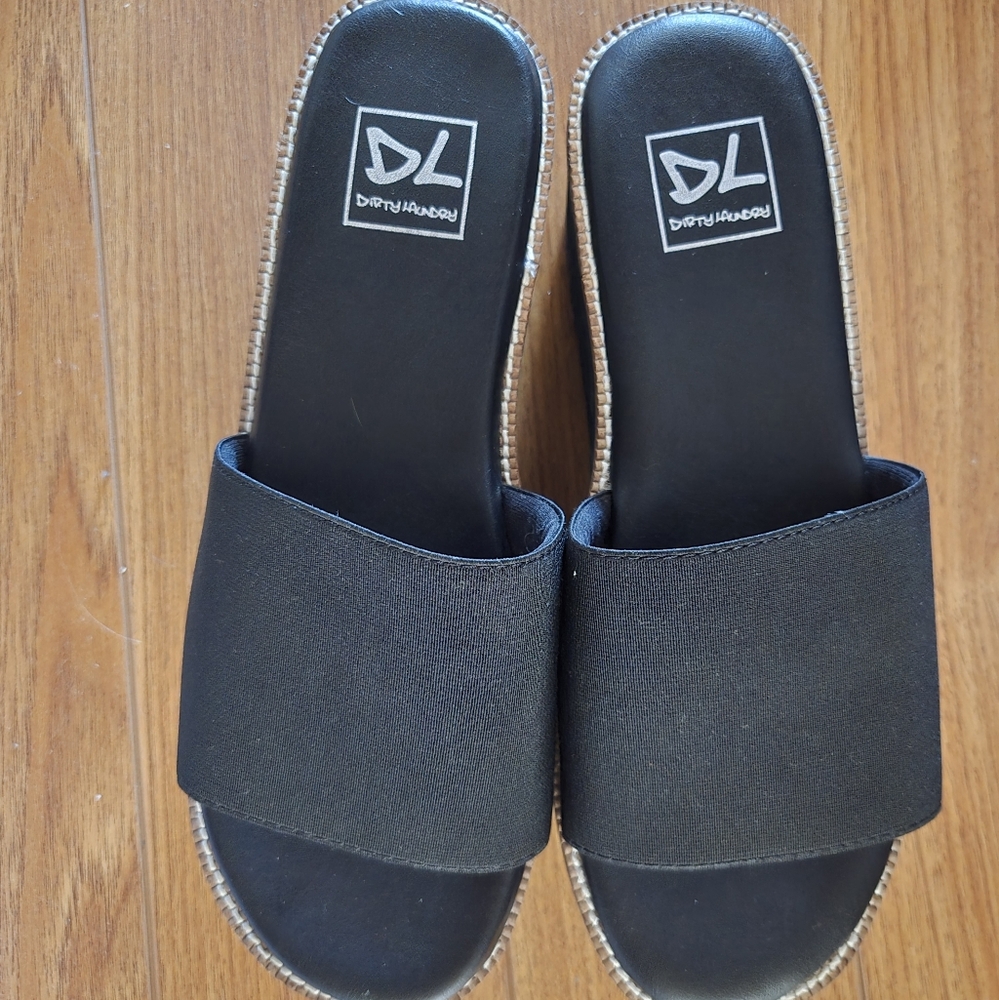 Dirty Laundry Black Slide Sandals